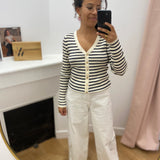 Gilet marinière Moty - Ecru marine - LA PETITE ETOILE