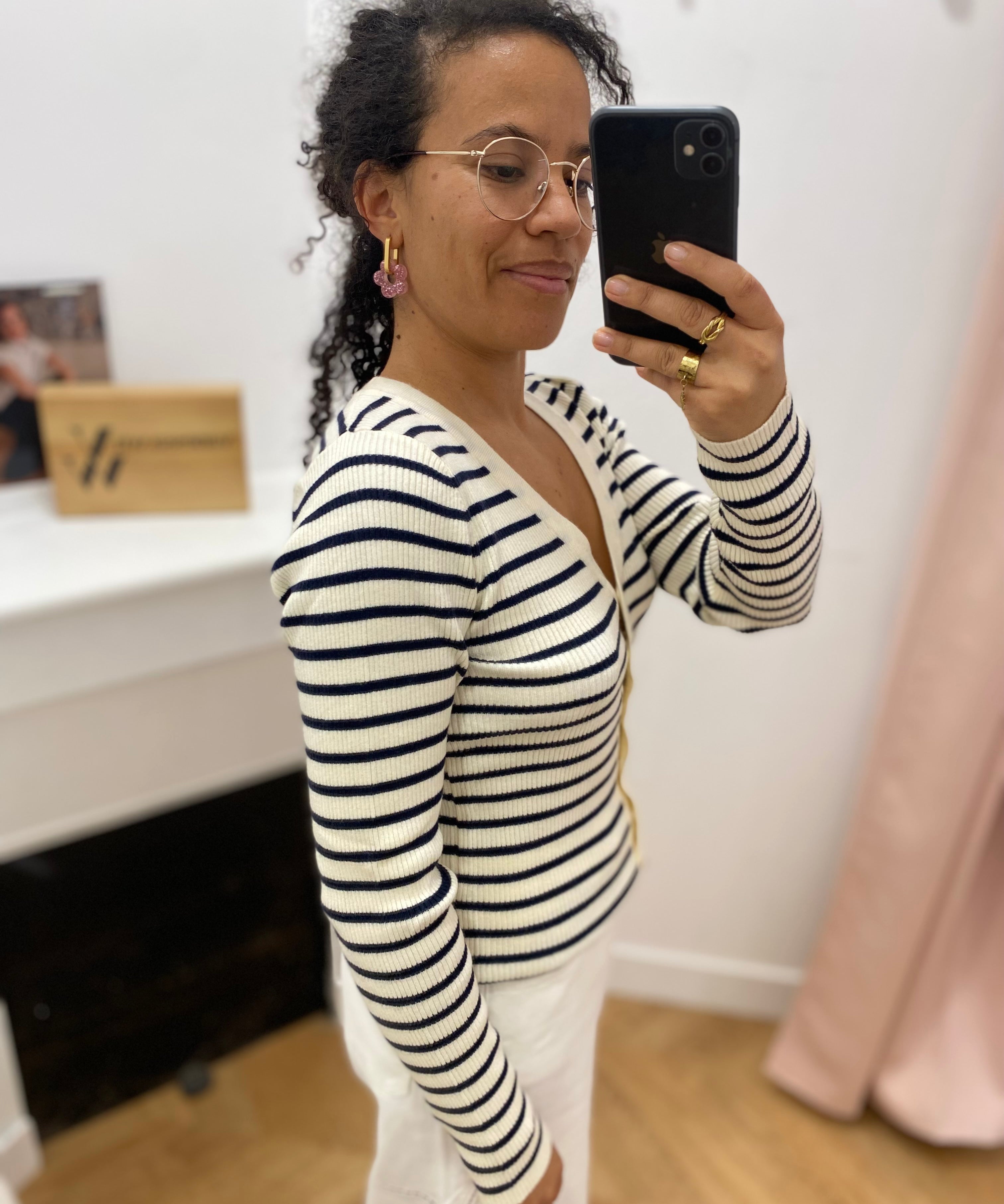 Gilet marinière Moty - Ecru marine - LA PETITE ETOILE