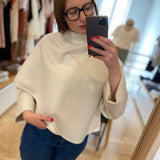 Manteau court double face à écharpe drapée B344005 - Blanc - IKKS WOMEN