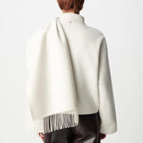 Manteau court double face à écharpe drapée B344005 - Blanc - IKKS WOMEN