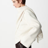 Manteau court double face à écharpe drapée B344005 - Blanc - IKKS WOMEN