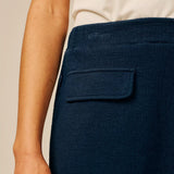 Mini jupe-short en coton stretch Othello - Marine - SUN VALLEY FEMME