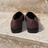 Mocassins en daim marron foncé LORA vue de dos