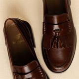 Mocassins à pampilles et franges en cuir Tammy - Châtaigne - BOBBIES FEMME