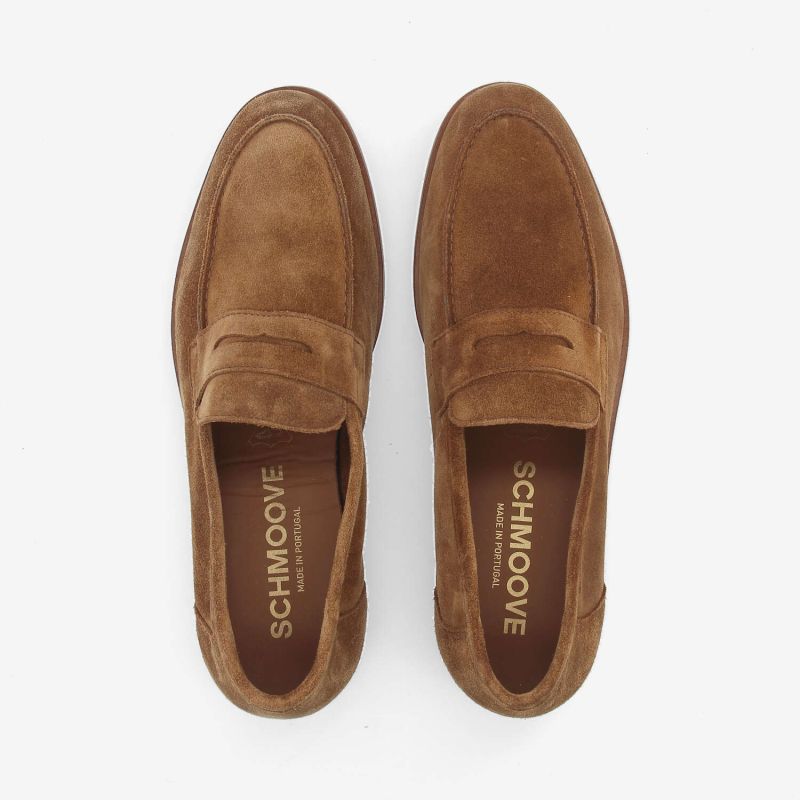 Mocassins en cuir velours ultra souple homme Smart Moc M - Tabac - SCHMOOVE MEN