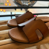 Mules plates en cuir Serraje 3053 - Noisette - EVA FRUTOS