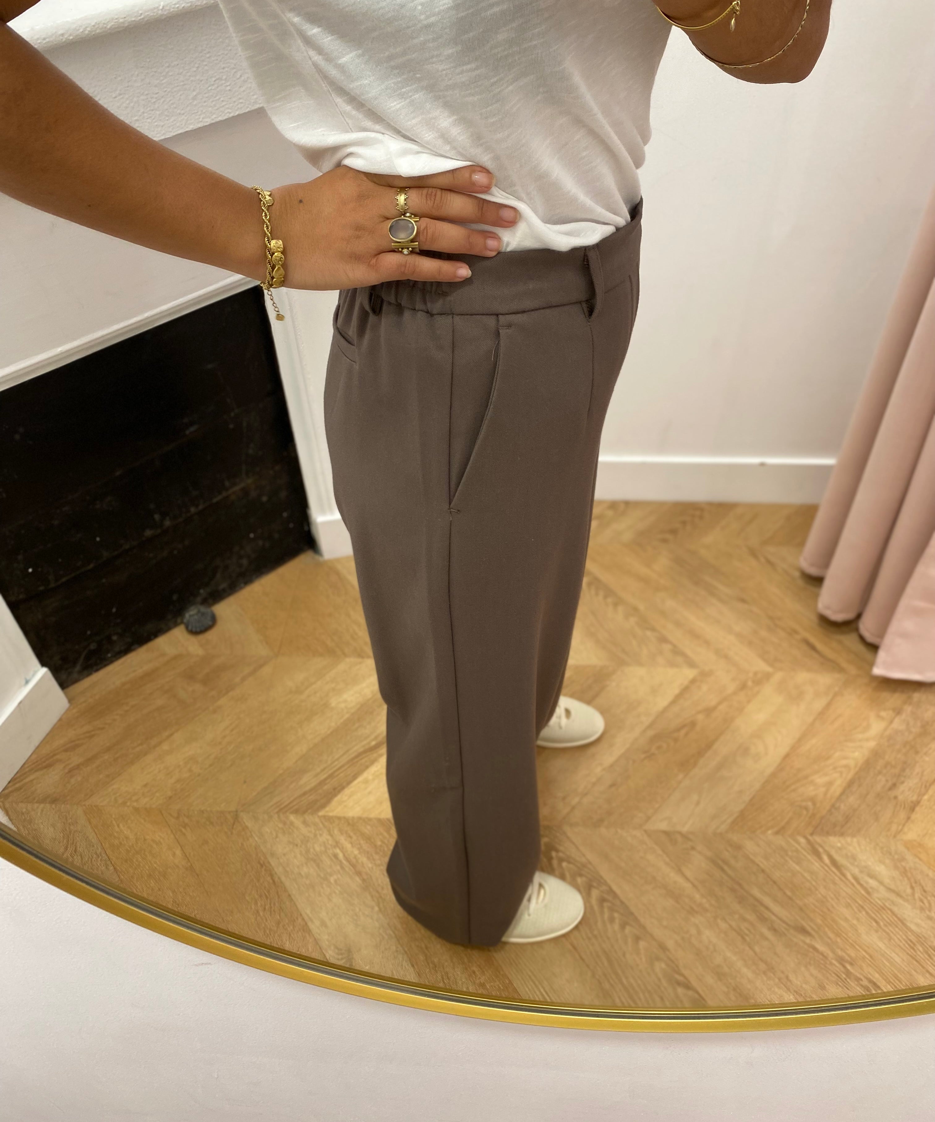 Pantalon Wide Objlisa - Morel - OBJECT