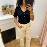 Pantalon en velours coupe droite - Beige - LOLA ESPELETA
