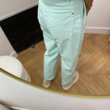 Pantalon velours coupe droite - Vert d’eau - LOLA ESPELETA