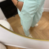 Pantalon velours coupe droite - Vert d’eau - LOLA ESPELETA