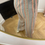 Pantalon léger à rayures ceinturé - Gris - LOLA ESPELETA