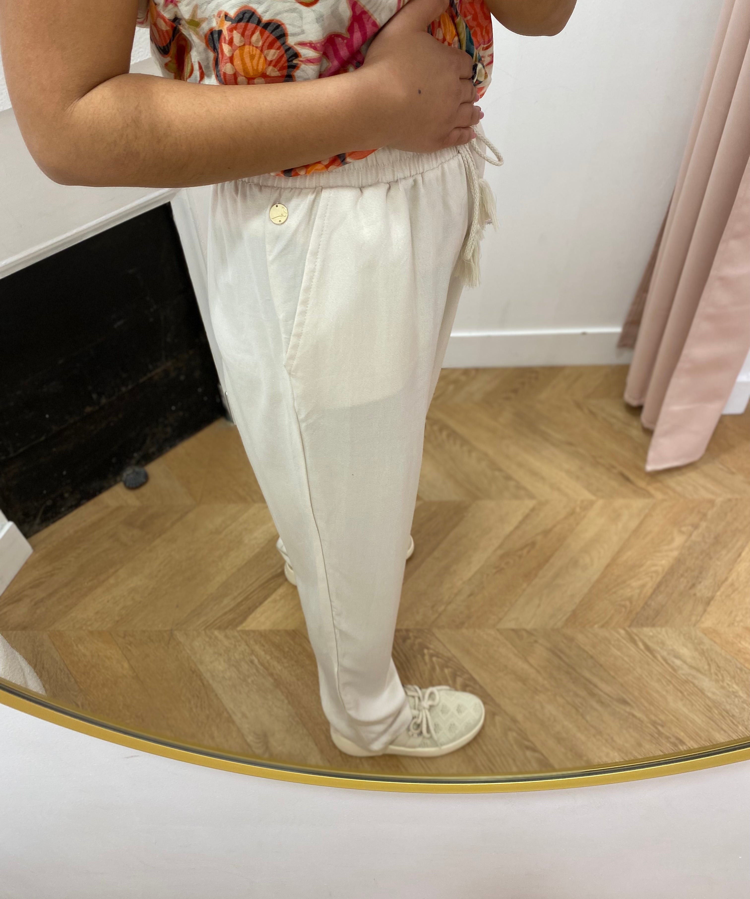 Pantalon ample taille elastiquée et ceinturée - Jasmin - LOLA ESPELETA
