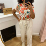 Pantalon ample taille elastiquée et ceinturée - Jasmin - LOLA ESPELETA