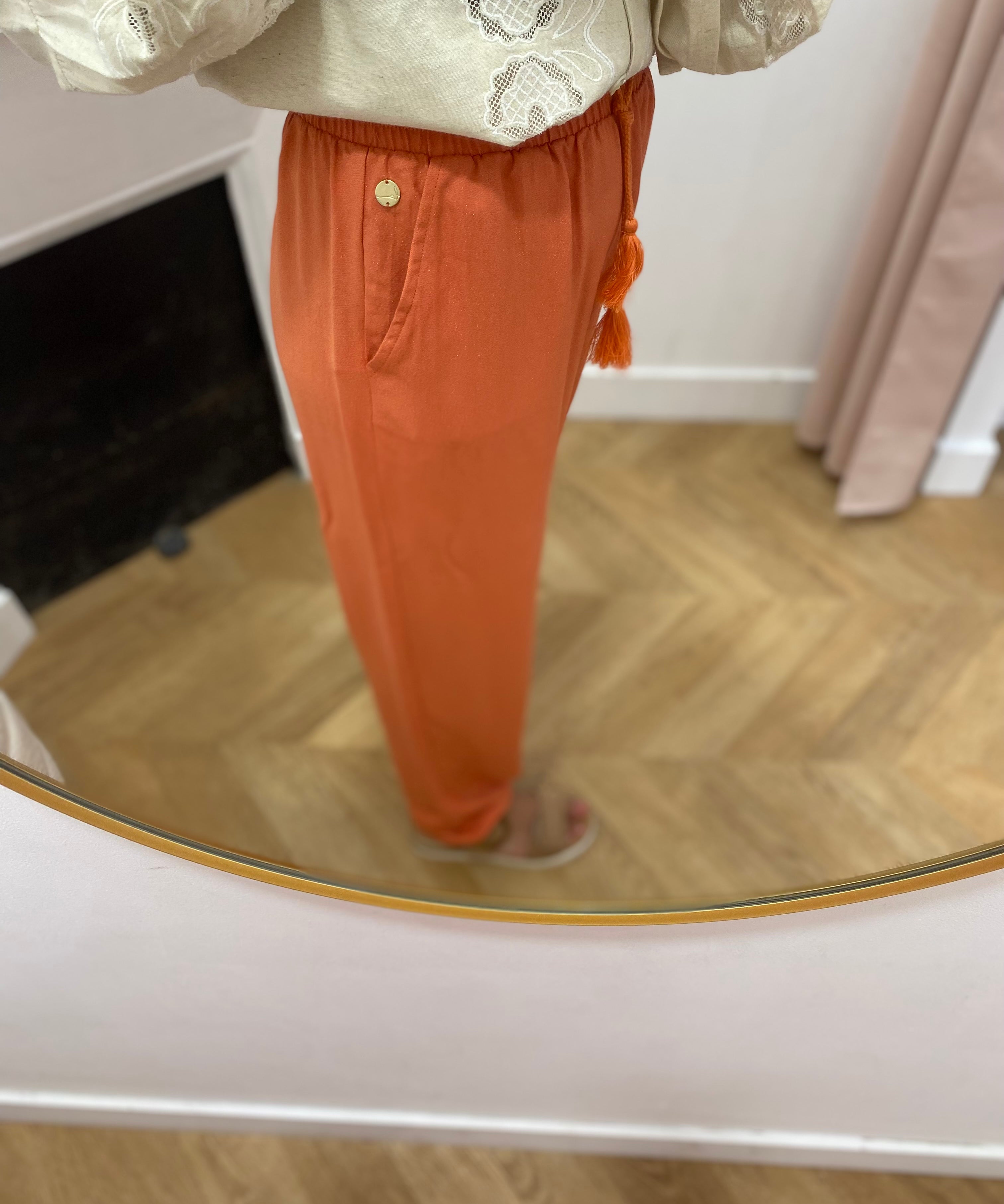 Pantalon fluide ceinturé - Curcuma - LOLA ESPELETA