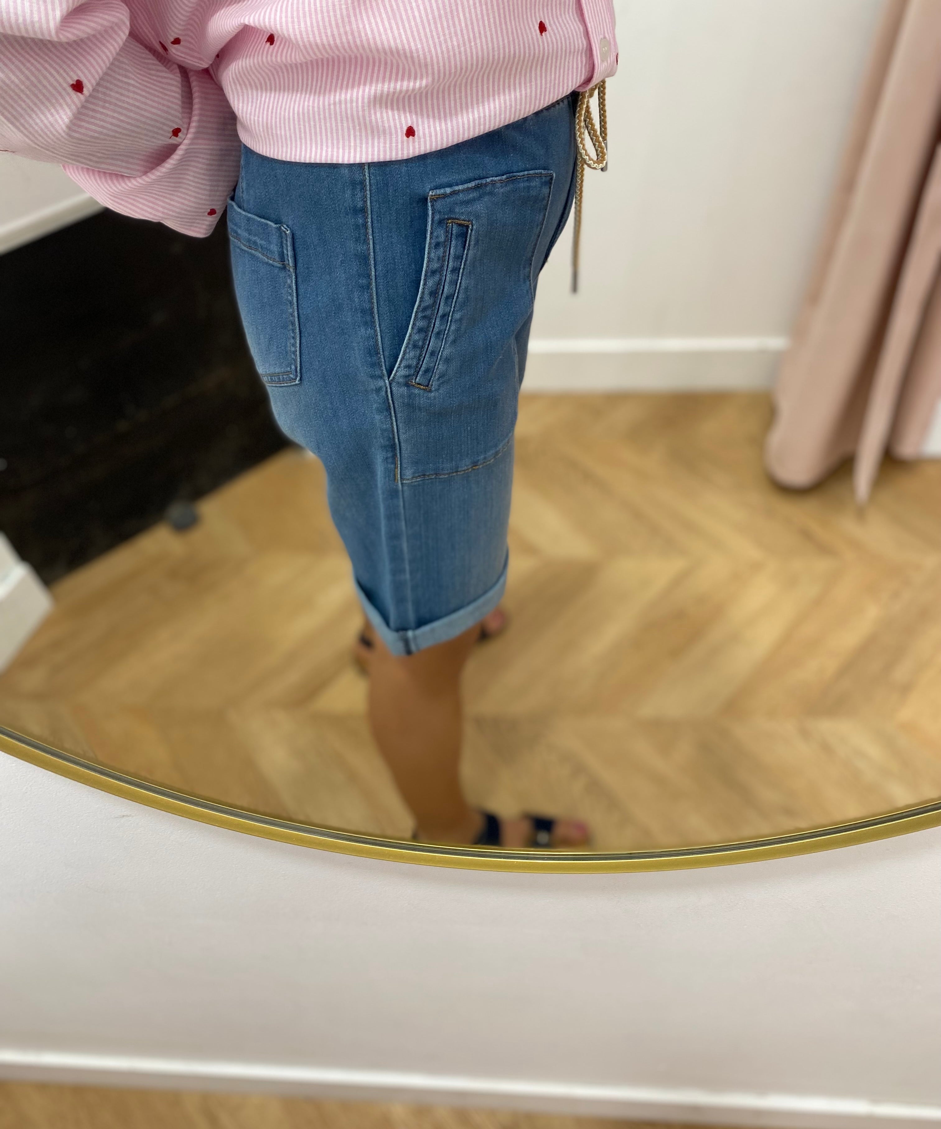 Short en denim Johanna - Stone - C'EST BEAU LA VIE !
