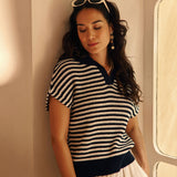 Pull manches courtes Abyss - Marine - LOLA ESPELETA