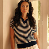 Pull manches courtes Abyss - Marine - LOLA ESPELETA