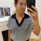 Pull manches courtes Abyss - Marine - LOLA ESPELETA
