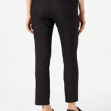 Vue de dos du pantalon city noir MORGAN Plime montrant les poches passepoilées et la longueur 7/8ème