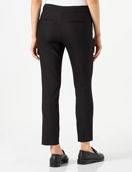 Vue de dos du pantalon city noir MORGAN Plime montrant les poches passepoilées et la longueur 7/8ème