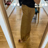 Pantalon cargo élégant en toile légère Ykaris - Ecorce camel - DES PETITS HAUTS
