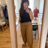 Pantalon cargo élégant en toile légère Ykaris - Ecorce camel - DES PETITS HAUTS
