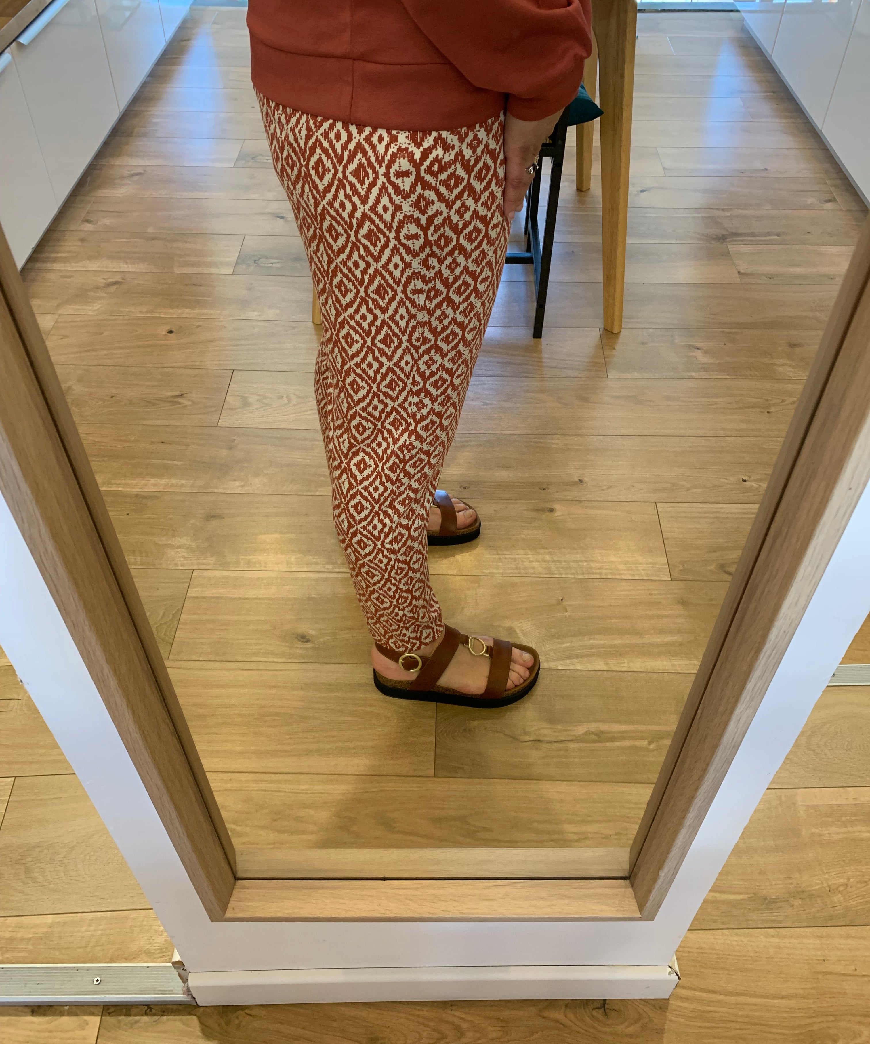 Pantalon chino imprimé en viscose Vildj - Argile - SUN VALLEY FEMME