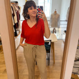 Pantalon droit en viscose effet lin Volgam - Beige Clair - SUN VALLEY FEMME