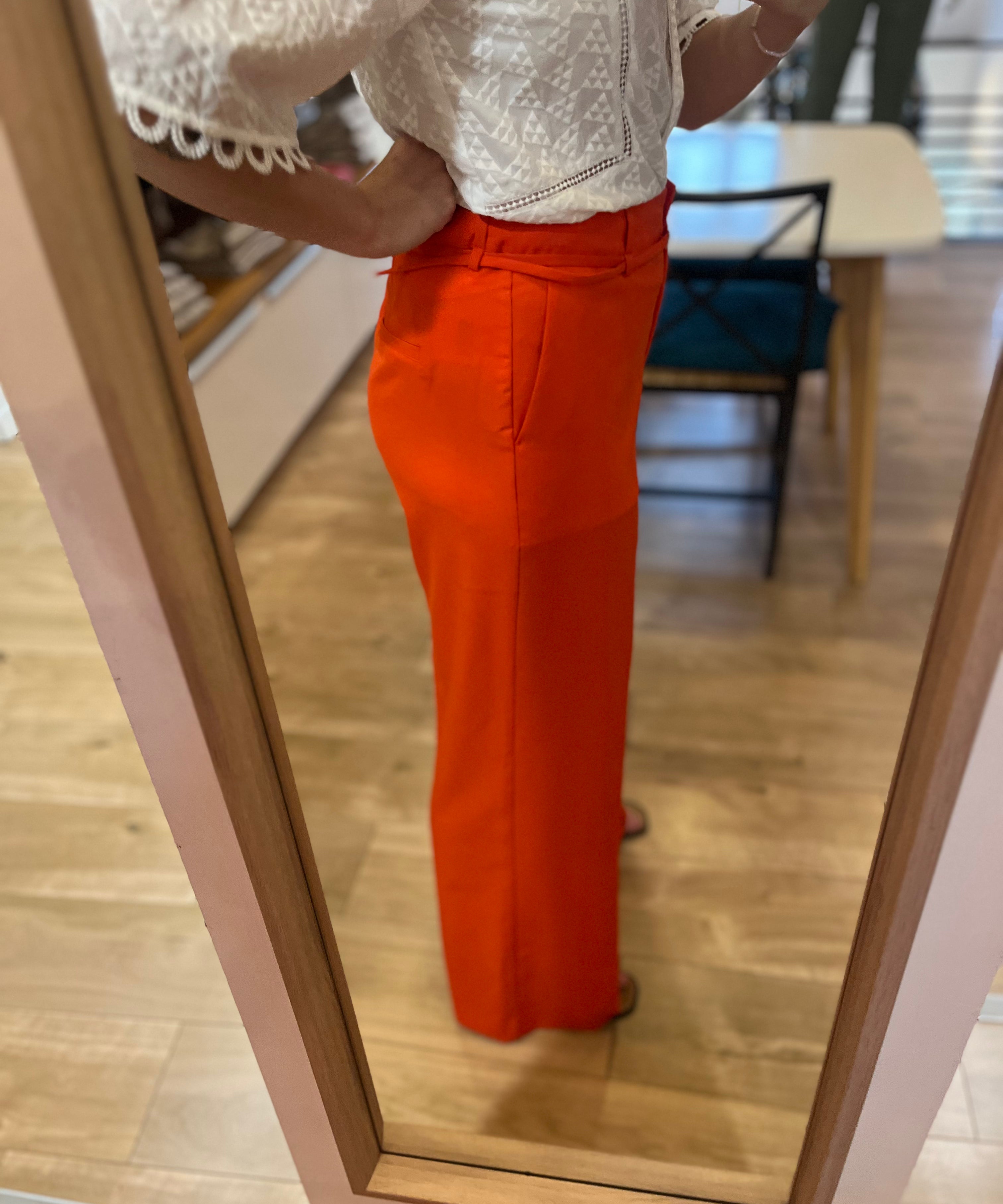 Pantalon fluide coupe évasée Nelsan - Tangerine tango - FABIENNE CHAPOT