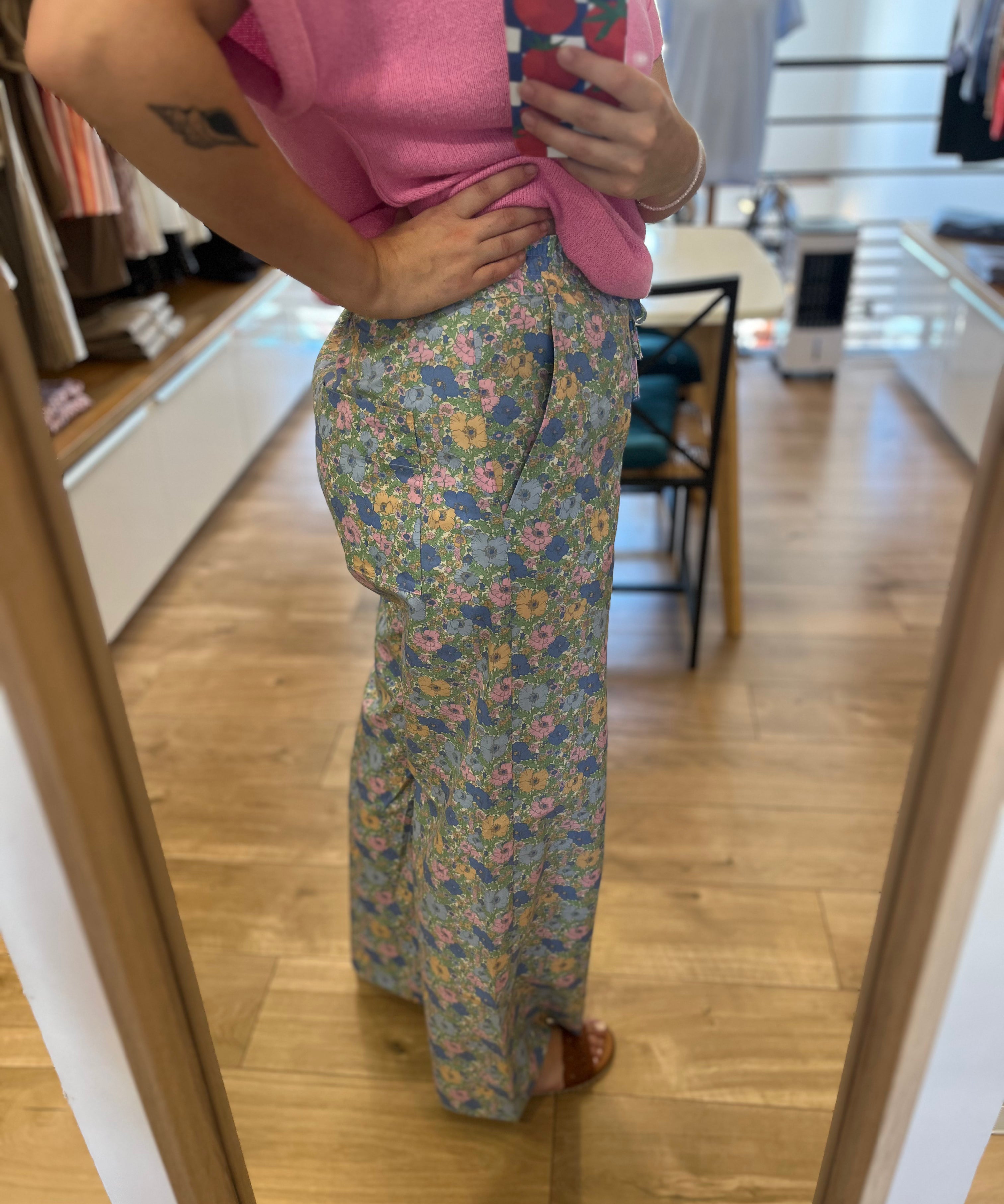 Pantalon large fleuri en coton Totemus - Berty - DES PETITS HAUTS