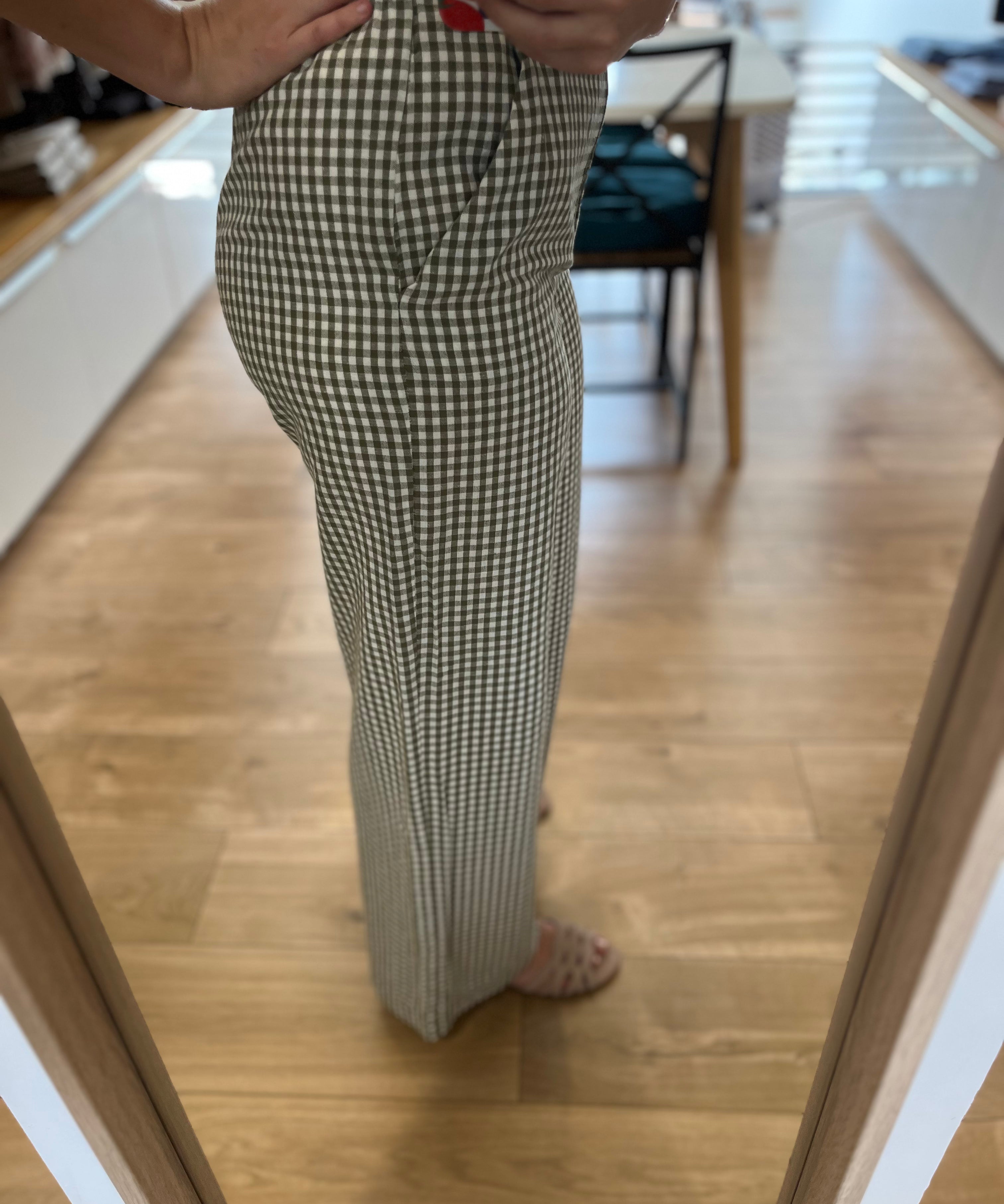 Pantalon large rétro à carreaux Ugueta - Vichy - DES PETITS HAUTS