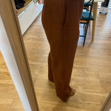 Pantalon paperbag en lin Estelle - Choco - DES PETITS HAUTS