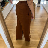 Pantalon paperbag en lin Estelle - Choco - DES PETITS HAUTS