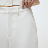 Pantalon tailleur large fluide Jewel - Blanc cassé - SUNCOO