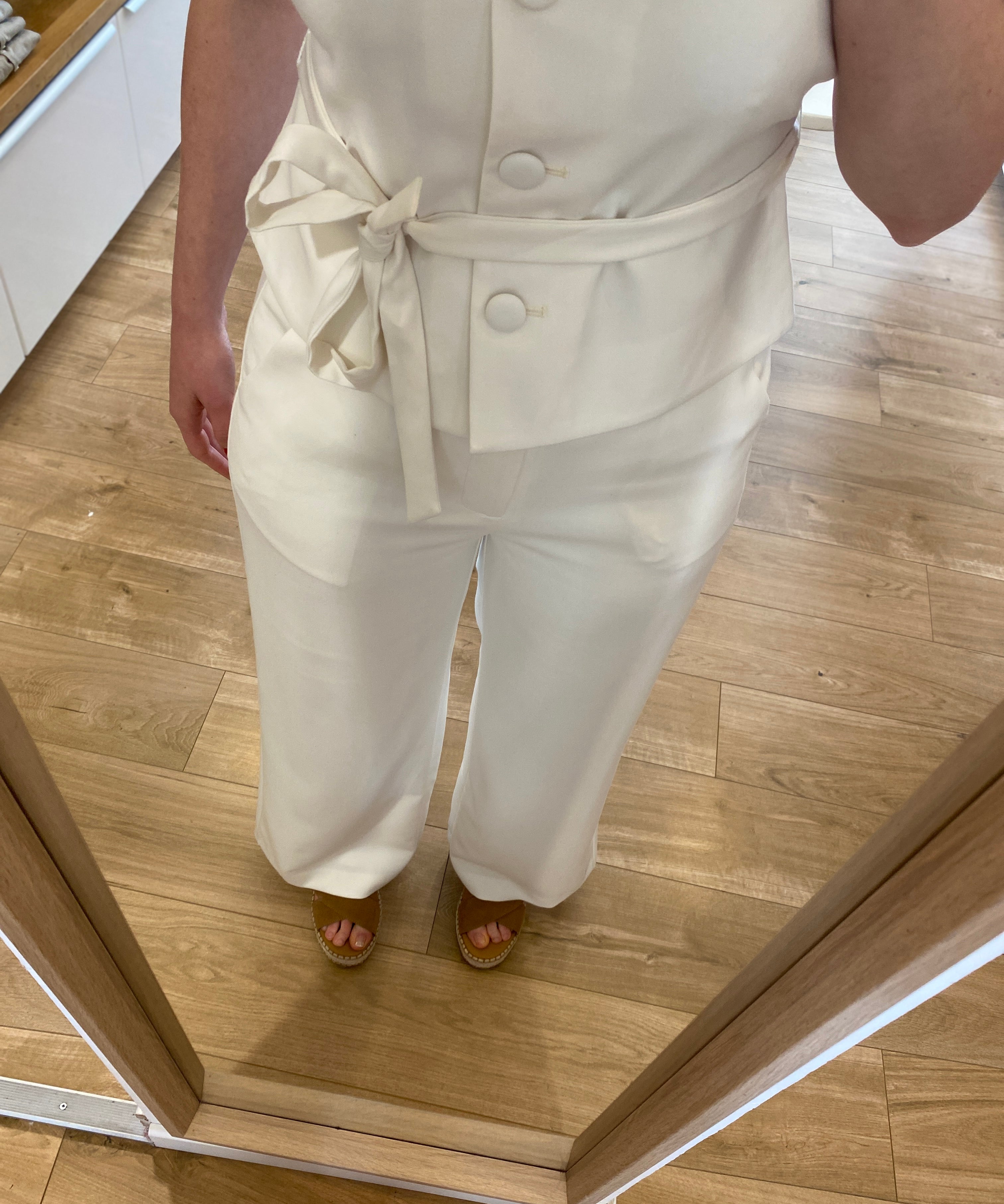 Pantalon tailleur large fluide Jewel - Blanc cassé - SUNCOO