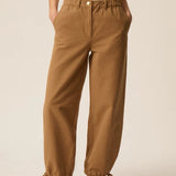 Pantalon cargo élégant en toile légère Ykaris - Ecorce camel - DES PETITS HAUTS