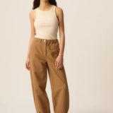 Pantalon cargo élégant en toile légère Ykaris - Ecorce camel - DES PETITS HAUTS