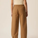 Pantalon cargo élégant en toile légère Ykaris - Ecorce camel - DES PETITS HAUTS