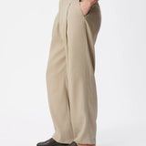 Pantalon de costume fluide à plis en lin mélangé homme M322093 - Beige foncé - IKKS MEN