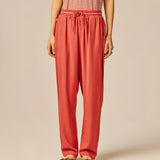 Pantalon droit en viscose effet lin Volgam - Argile - SUN VALLEY FEMME