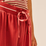 Pantalon droit en viscose effet lin Volgam - Argile - SUN VALLEY FEMME