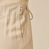 Pantalon droit en viscose effet lin Volgam - Beige Clair - SUN VALLEY FEMME