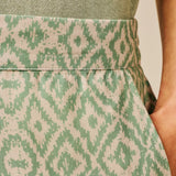 Pantalon droit fluide imprimé Vildj - Vert Sauge - SUN VALLEY FEMME