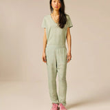 Pantalon droit fluide imprimé Vildj - Vert Sauge - SUN VALLEY FEMME
