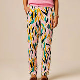 Pantalon fluide imprimé Virgyl - Rose - SUN VALLEY FEMME