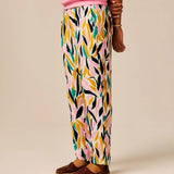 Pantalon fluide imprimé Virgyl - Rose - SUN VALLEY FEMME