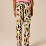 Pantalon fluide imprimé Virgyl - Rose - SUN VALLEY FEMME