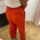 Pantalon hippie chic avec ceinture tressée - Coquelicot - C'EST BEAU LA VIE