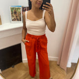 Pantalon hippie chic avec ceinture tressée - Coquelicot - C'EST BEAU LA VIE
