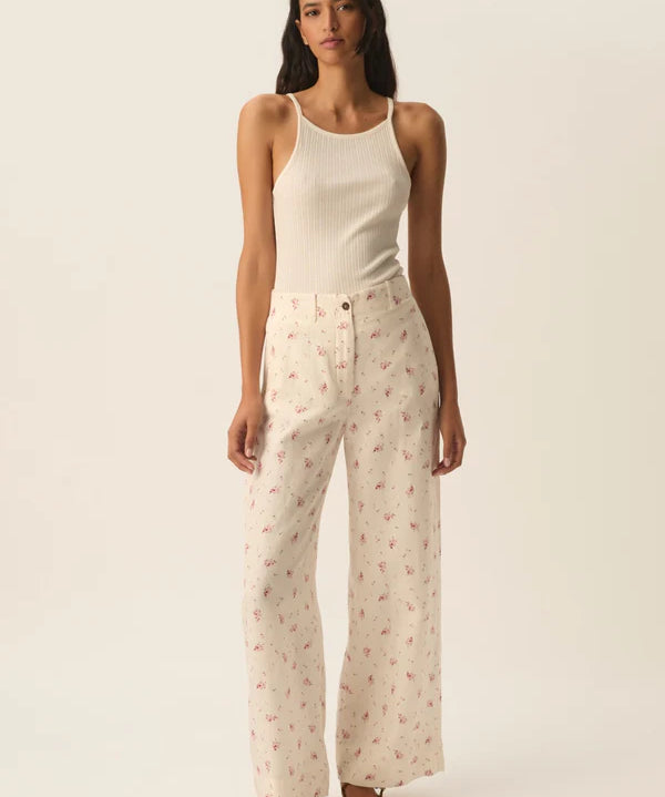 Pantalon large fleuri taille haute Tiffaine - Alizée - DES PETITS HAUTS